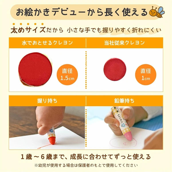 日本製SAKURA兒童可水洗蠟筆