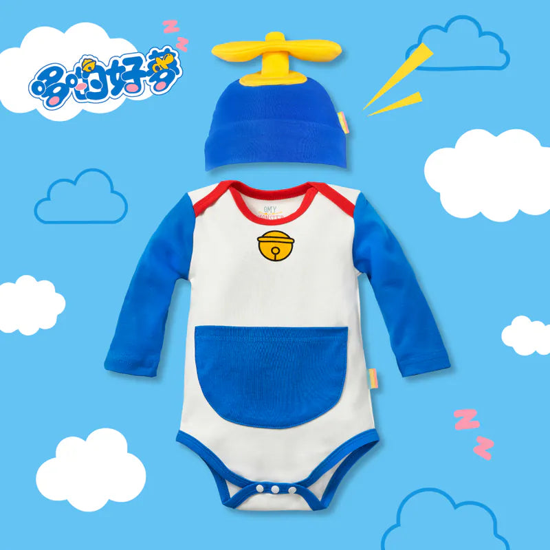 OMYMONSTER Sweet Dreams Long-Sleeve Bodysuit & Bamboo Copter Hat