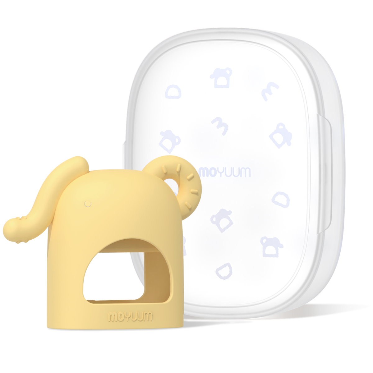 MOYUUM - Platinum Silicone Elephant Baby Teether w/case