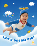 OMYMONSTER Sweet Dreams Long-Sleeve Bodysuit & Bamboo Copter Hat