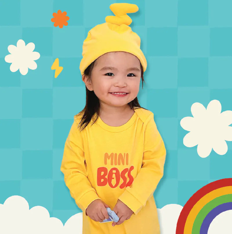 OMYMONSTER Cutie Baby Mini Boss Jumpsuit With Hat