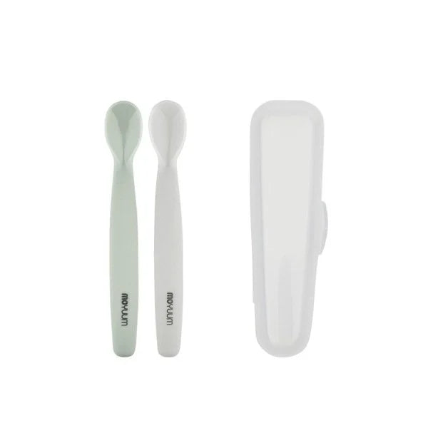 Moyuum Platinum Silicone Baby Food Spoon W/Case Set