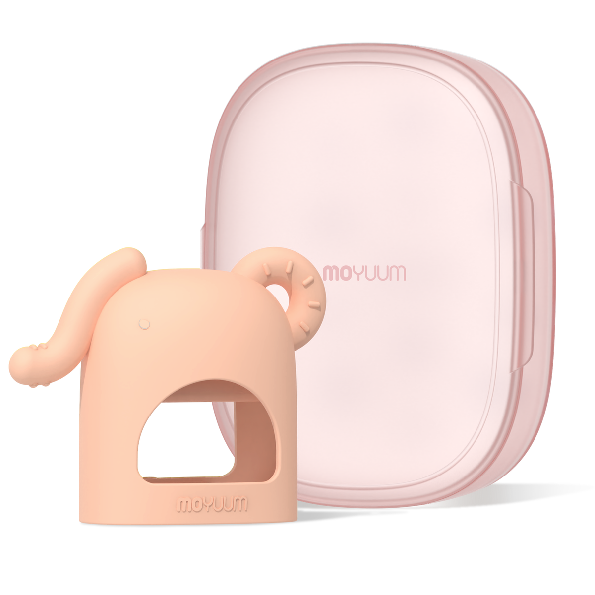MOYUUM - Platinum Silicone Elephant Baby Teether w/case