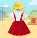 OMYMONSTER Cherry Baby Short Sleeve Bodysuit With Hat