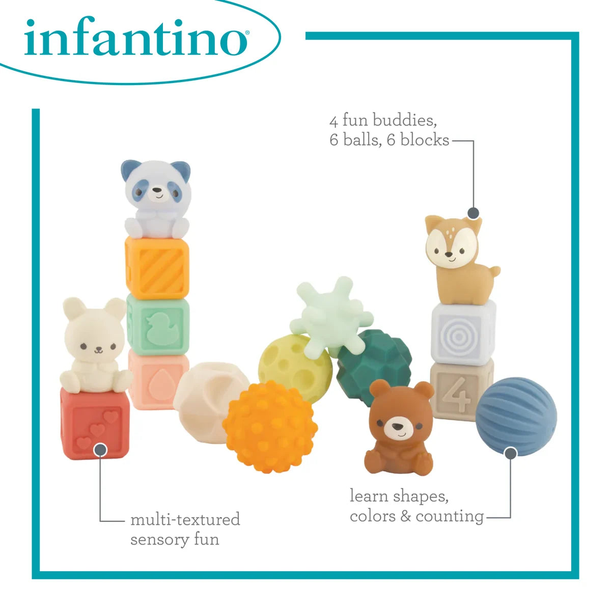 Infantino 多種質感玩偶套裝