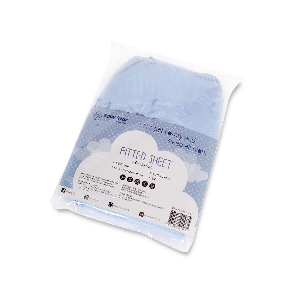 Baby Star Fitted Bed Sheet - Blue