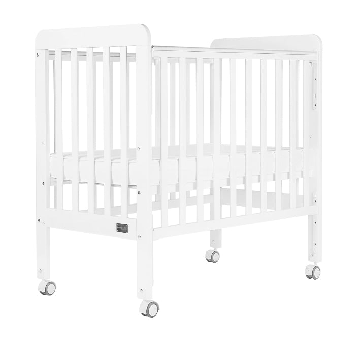 Baby Star Medi Baby Cot with 3" Mattress - White / New Zealand Pine