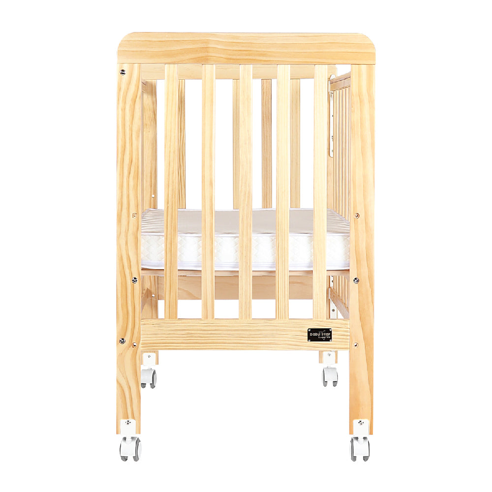 Baby Star Medi Baby Cot with 3" Mattress - Natural / New Zealand Pine