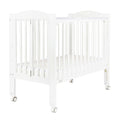 Baby Star Huggy Foldable Baby Cot with 3" Mattress - White / European Beech