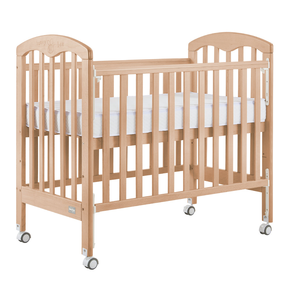 Baby Star Cozzi+ Baby Cot (Toddler Bed) with 4" Mattress - Natural / European Beech