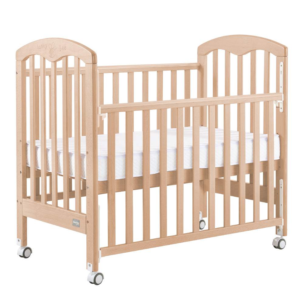 Baby Star Cozzi Baby Cot with 4" Mattress - Natural / European Beech