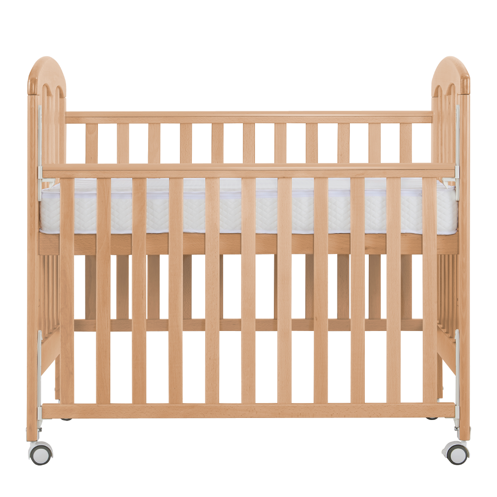 Baby Star Cozzi+ Baby Cot (Toddler Bed) with 4" Mattress - Natural / European Beech