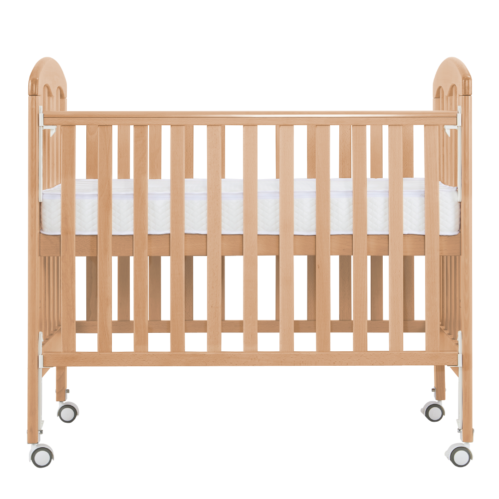 Baby Star Cozzi+ Baby Cot (Toddler Bed) with 4" Mattress - Natural / European Beech