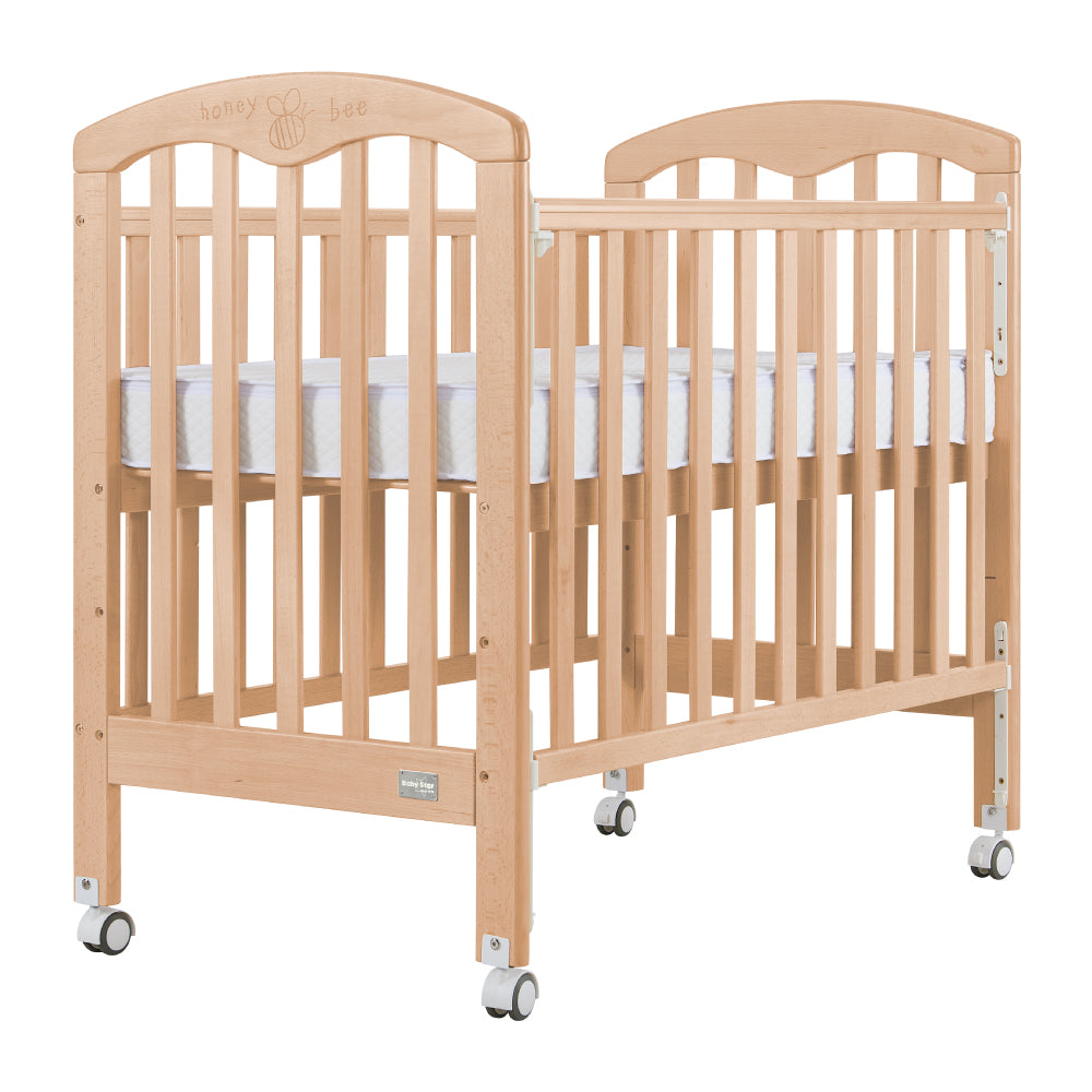 Baby Star Cozzi Baby Cot with 4" Mattress - Natural / European Beech
