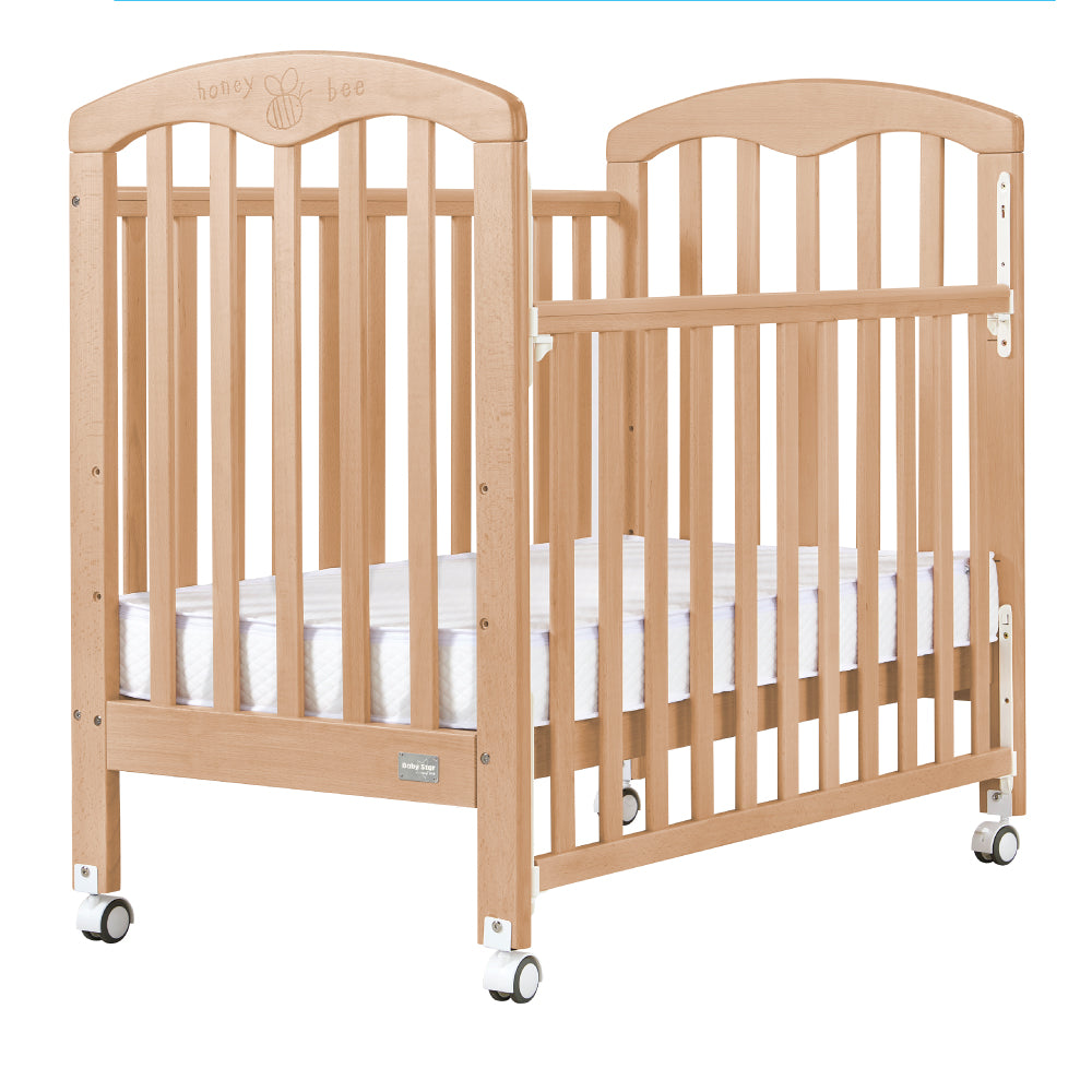 Baby Star Cozzi Baby Cot with 4" Mattress - Natural / European Beech