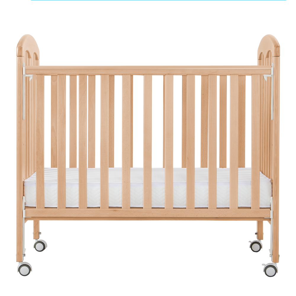 Baby Star Cozzi+ Baby Cot (Toddler Bed) with 4" Mattress - Natural / European Beech