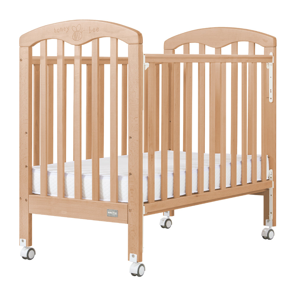 Baby Star Cozzi Baby Cot with 4" Mattress - Natural / European Beech