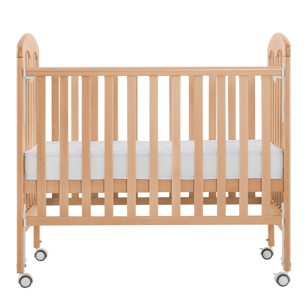 Baby Star Cozzi+ Baby Cot (Toddler Bed) with 4" Mattress - Natural / European Beech