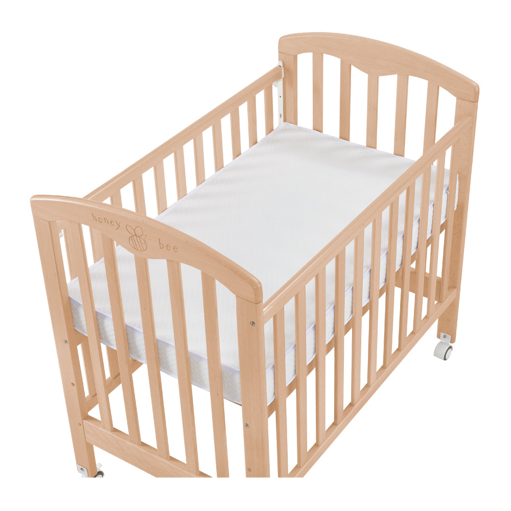 Baby Star Cozzi Baby Cot with 4" Mattress - Natural / European Beech