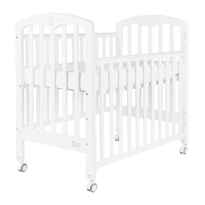 Baby Star Cozzi Baby Cot with 4" Mattress - White / European Beech