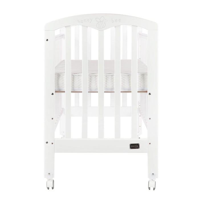 Baby Star Cozzi Baby Cot with 4" Mattress - White / European Beech