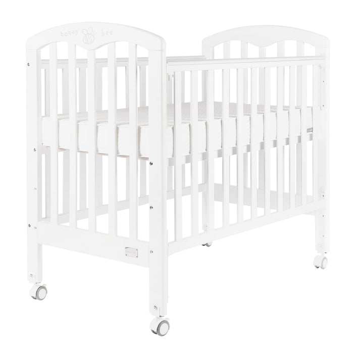 Baby Star Cozzi Baby Cot with 4" Mattress - White / European Beech