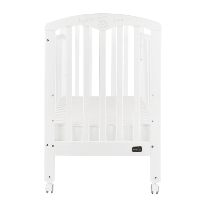Baby Star Cozzi Baby Cot with 4" Mattress - White / European Beech