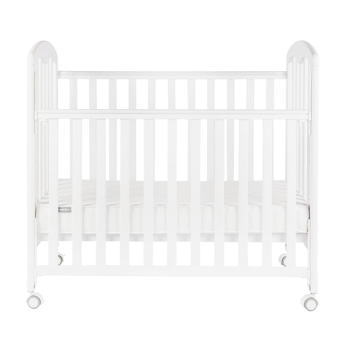 Baby Star Cozzi Baby Cot with 4" Mattress - White / European Beech