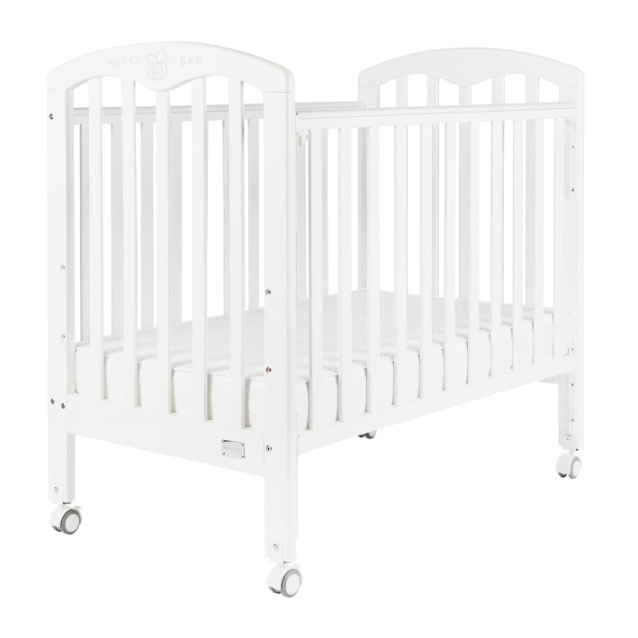 Baby Star Cozzi Baby Cot with 4" Mattress - White / European Beech