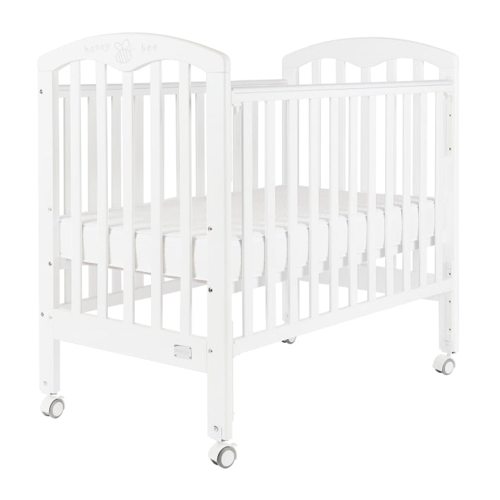 Baby Star Cozzi Baby Cot with 4" Mattress - White / European Beech