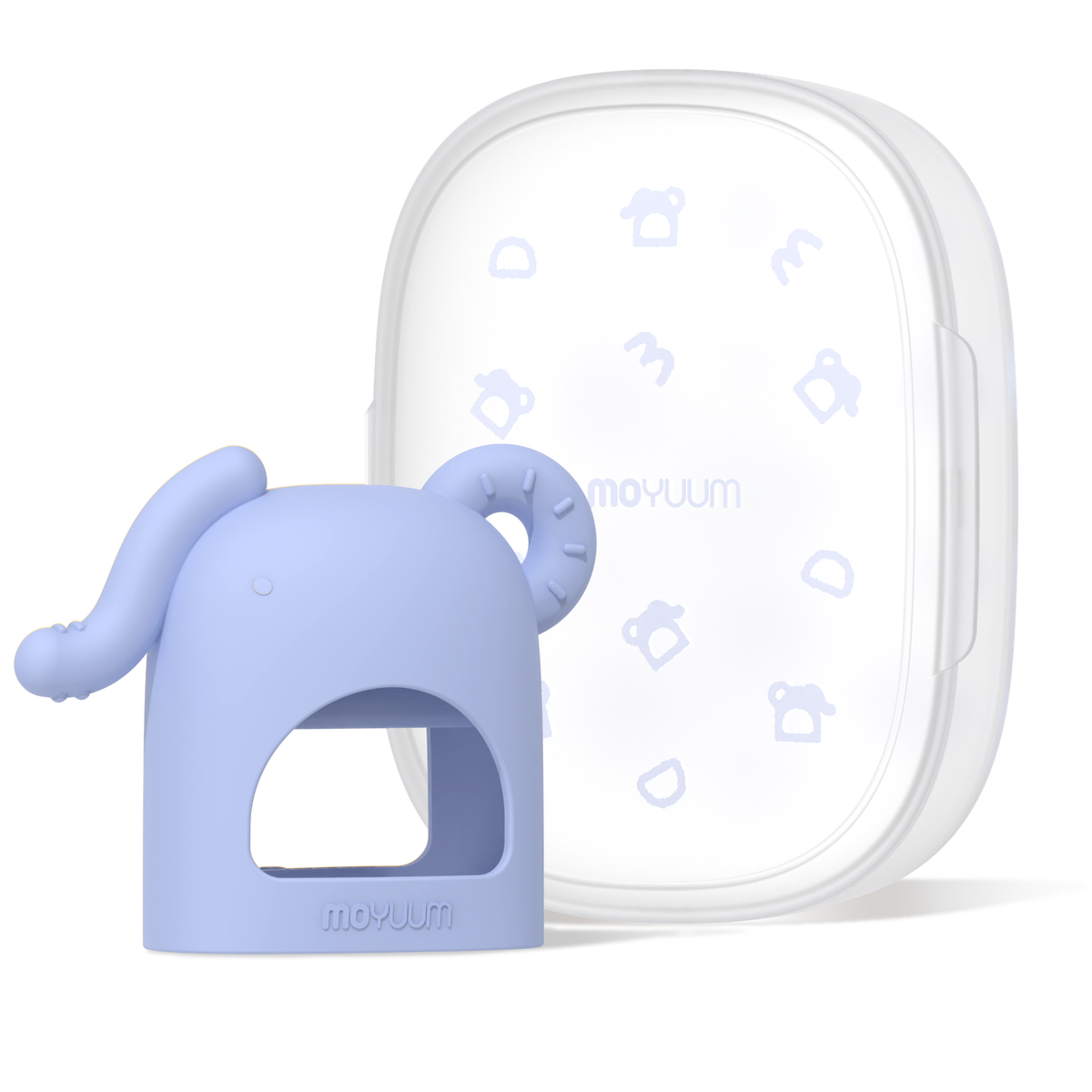 MOYUUM - Platinum Silicone Elephant Baby Teether w/case
