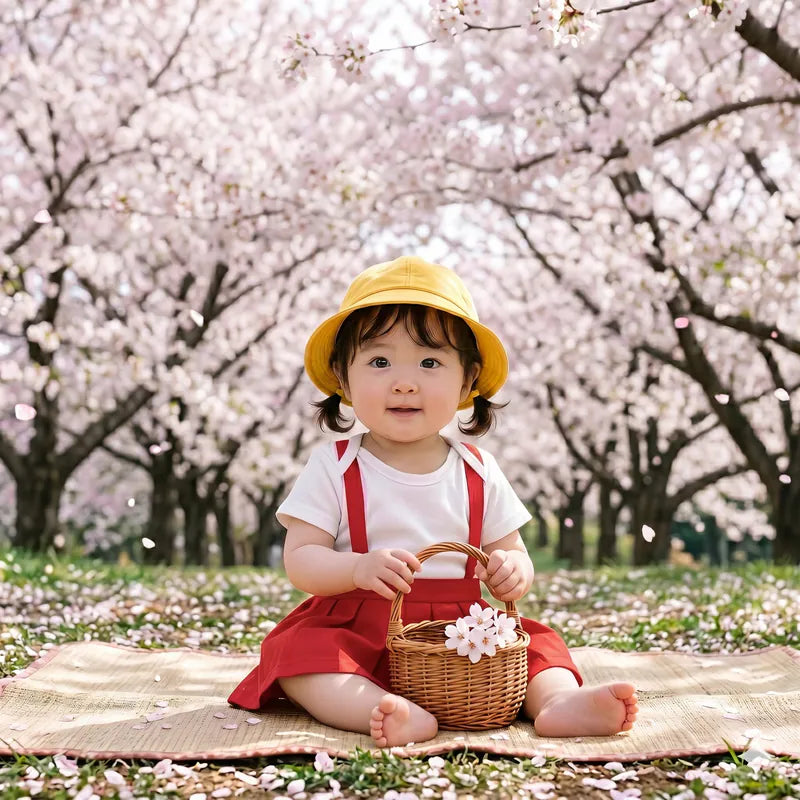 OMYMONSTER Cherry Baby Short Sleeve Bodysuit With Hat