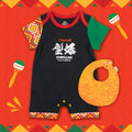 OMYMONSTER Charm B Short-Sleeve Jumpsuit with Bib